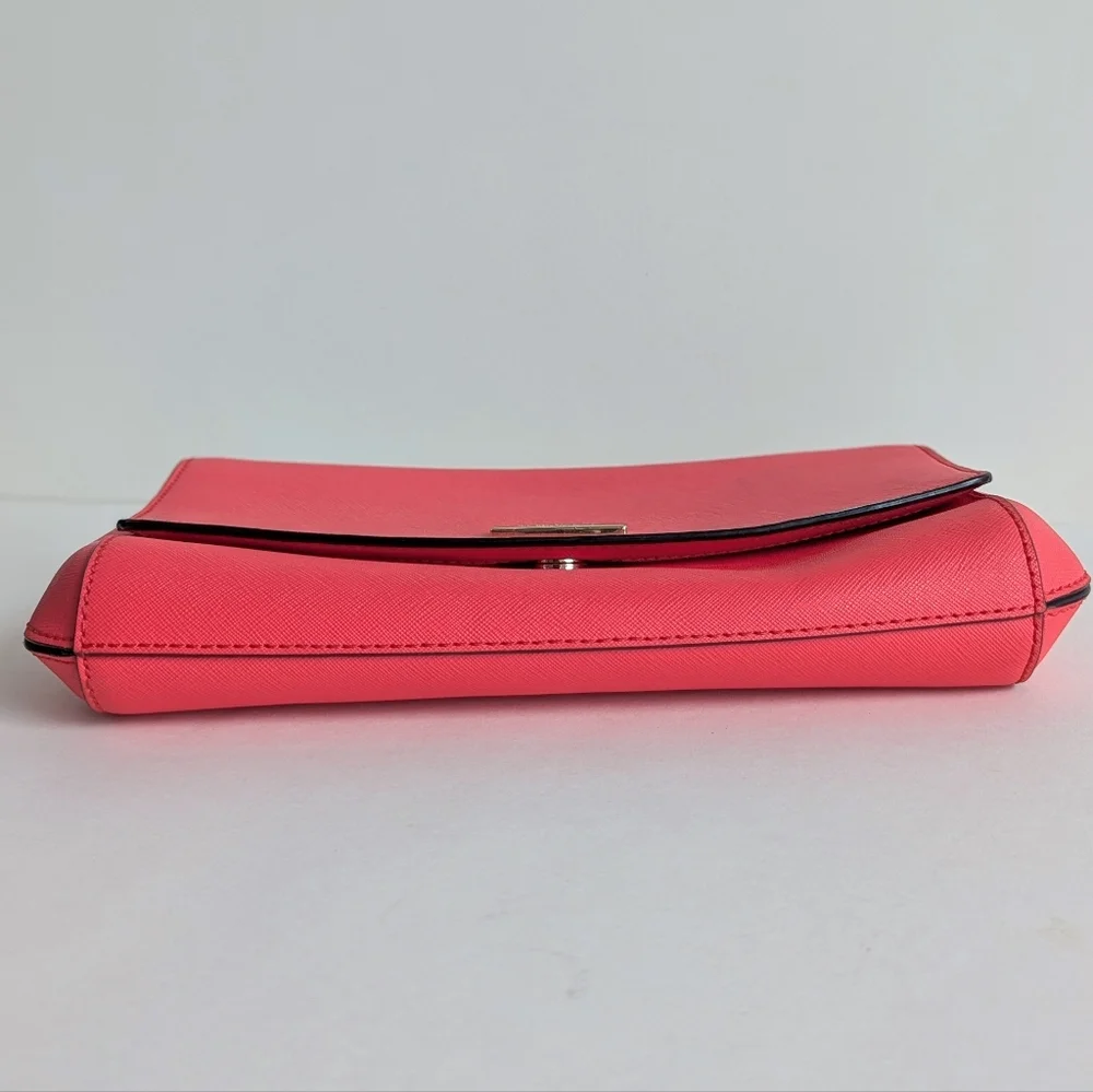 Kate Spade New York Laurel Way Greer Genuine Leather Crossbody Bag Coral Red - Picture 7 of 16
